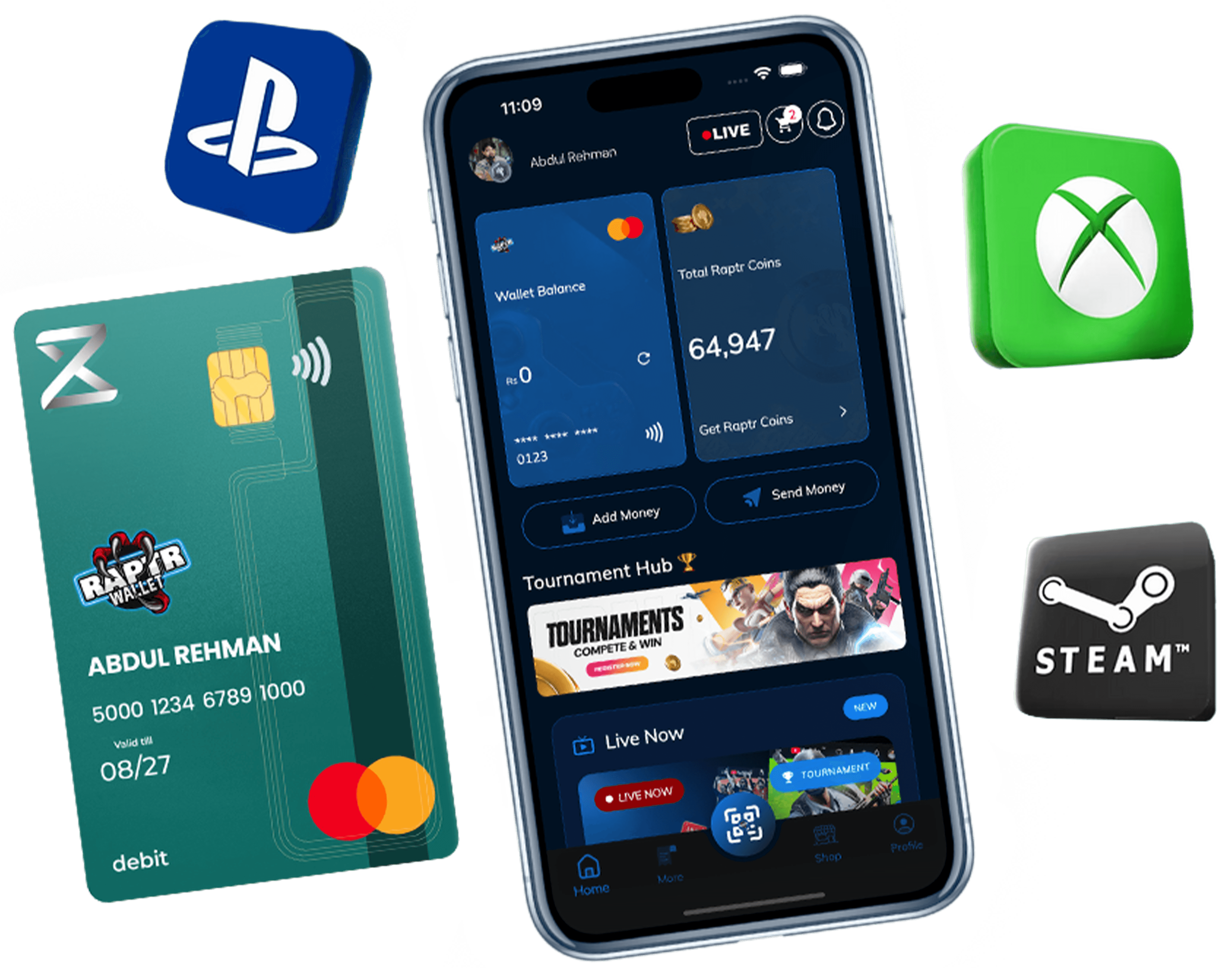 Raptr Wallet Mobile Mockup